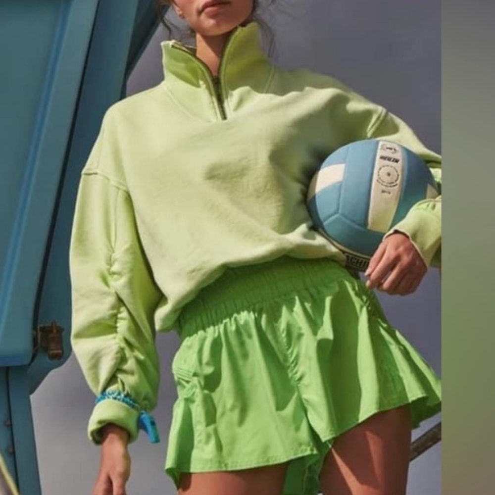 Free People Movement Get Your Flirt On Shorts in Lime Green, Size S